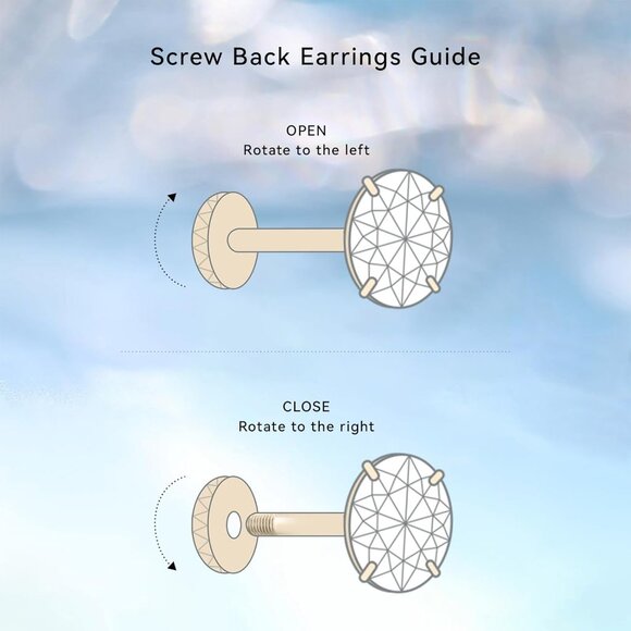 Aurora Borealis hypoallergenic titanium stud earrings with cubic zirconia, screw - Picture 3 of 6